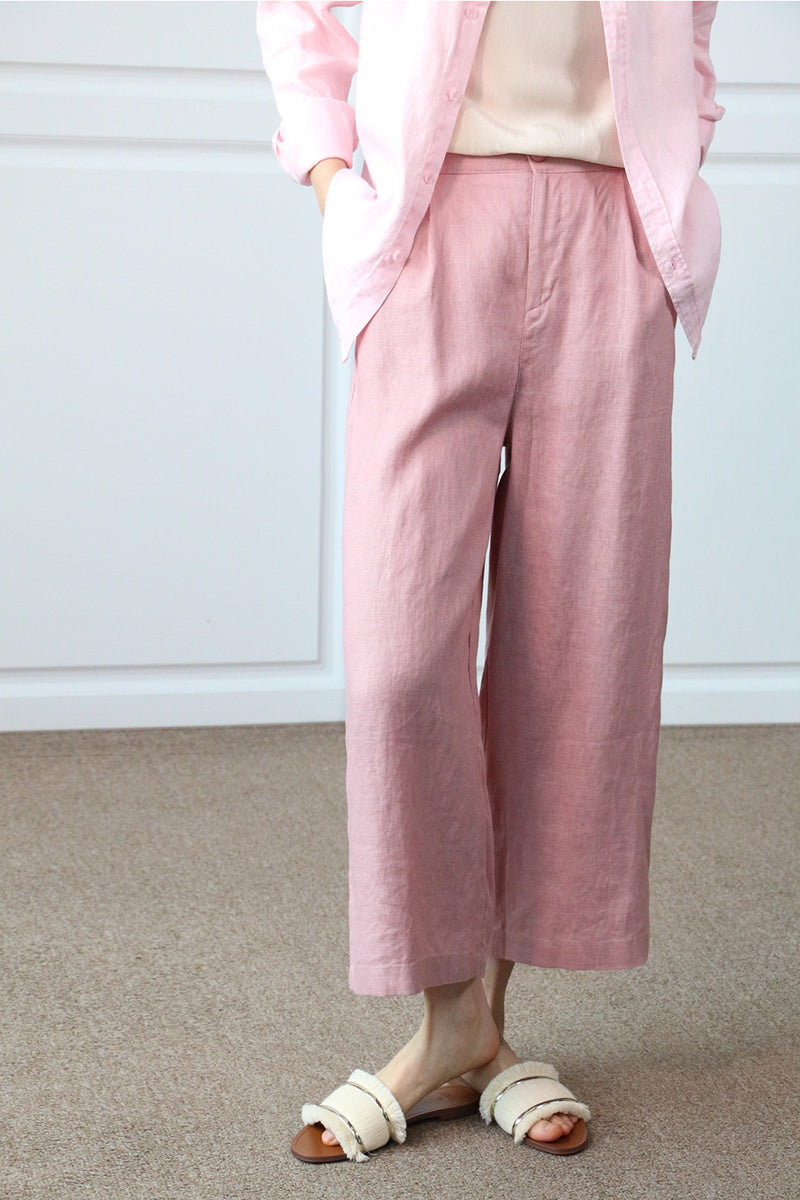 Cotton Linen Wide Leg Women Casual Pants C2892