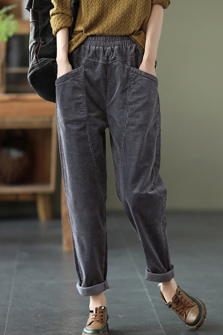 Women Casual Corduroy Pants C2948