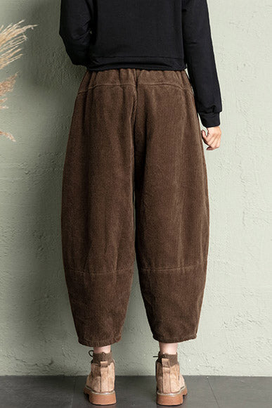High Waist Loose Corduroy Pants C2957