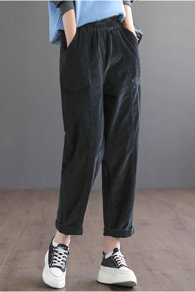 Women Retro Long Corduroy Pants C2973