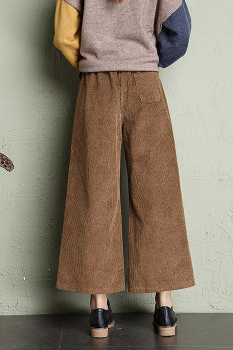 High Waist Wide Leg Corduroy Pants C2960