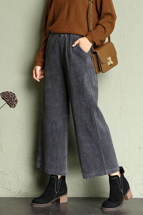 Loose Wide Leg Corduroy Pants C2959