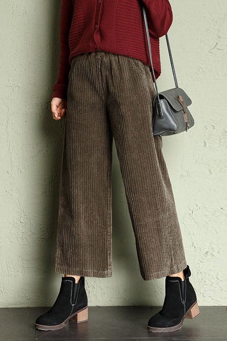 Loose Wide Leg Corduroy Pants C2959