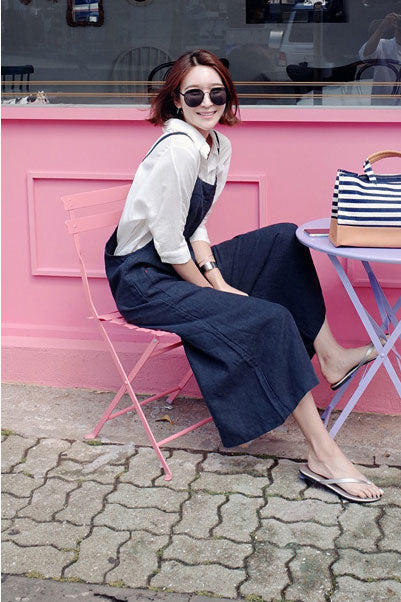 Casual Blue Linen Jumpsuits C2385