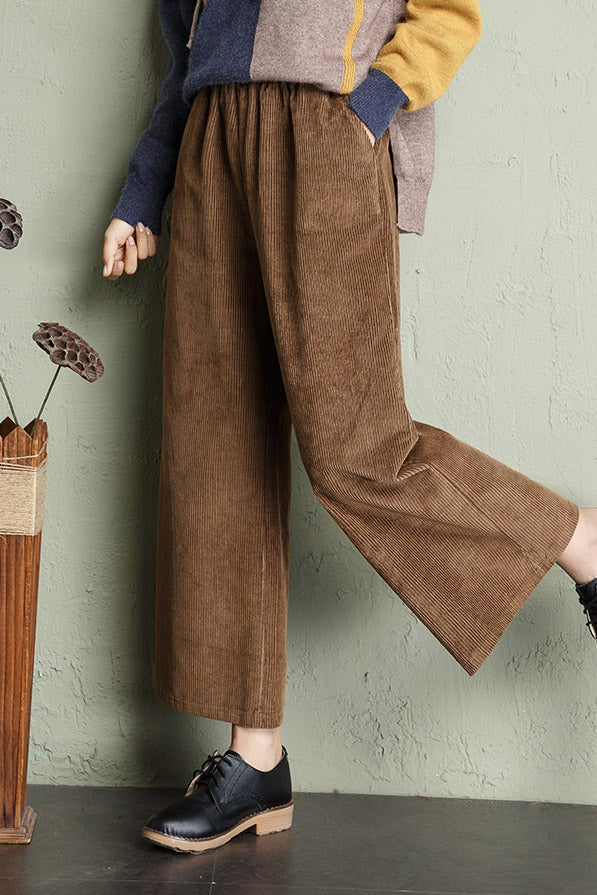 High Waist Wide Leg Corduroy Pants C2960