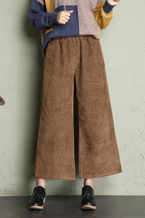 High Waist Wide Leg Corduroy Pants C2960