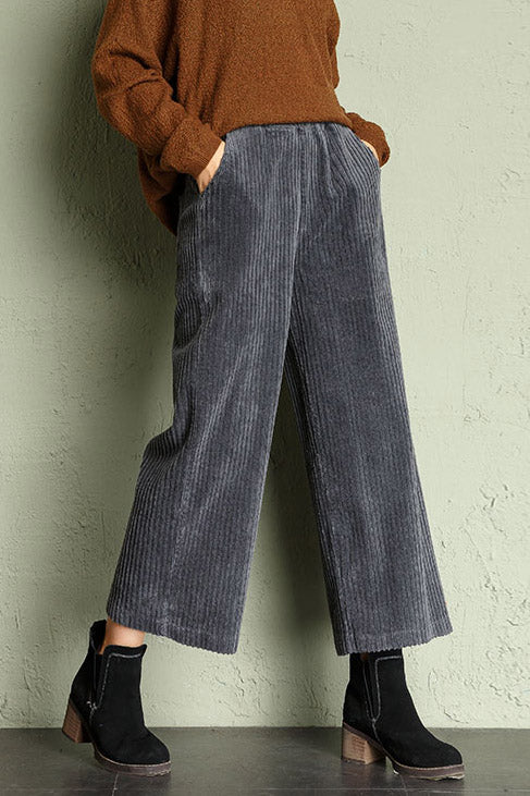Loose Wide Leg Corduroy Pants C2959
