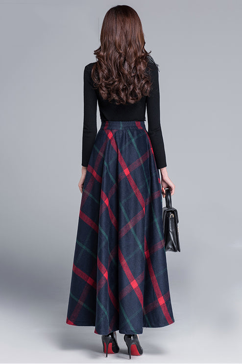 Winter Casual Maxi Wool Skirt C3116