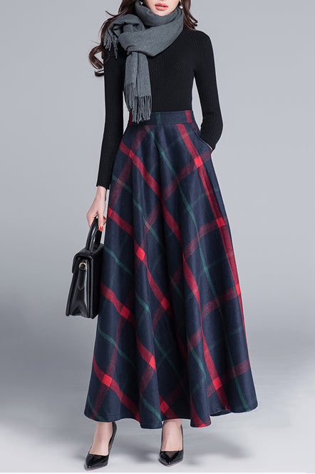 Winter Casual Maxi Wool Skirt C3116
