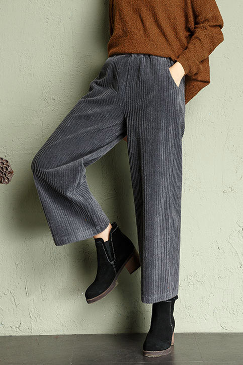 Loose Wide Leg Corduroy Pants C2959