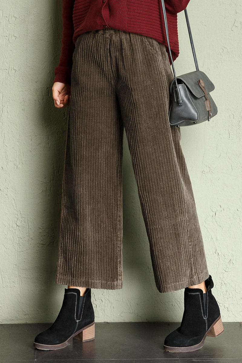 Loose Wide Leg Corduroy Pants C2959