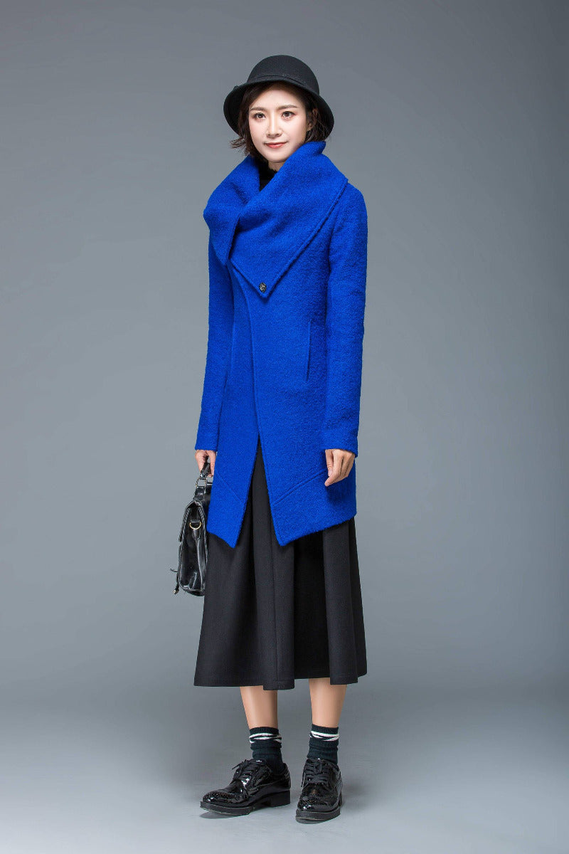 Women's Asymmetrical Wool Coat C134#