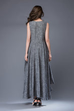 Load image into Gallery viewer,  round neck linen dress
