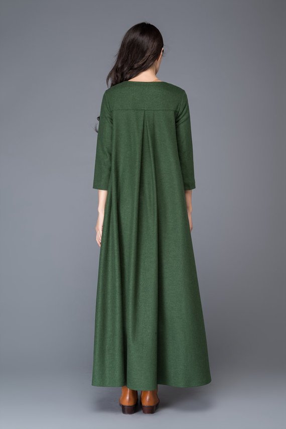 Winter green dress