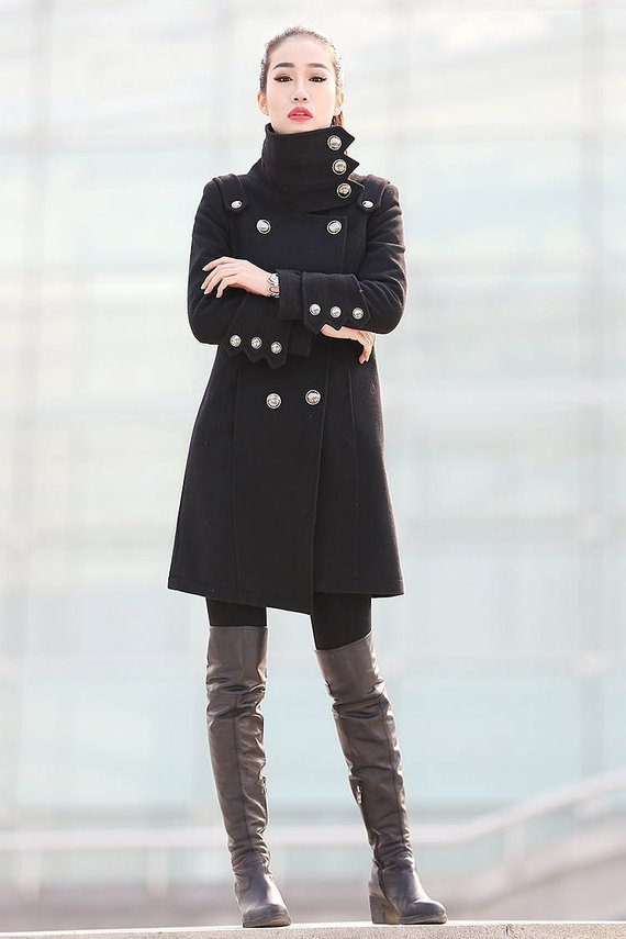 black wool coat