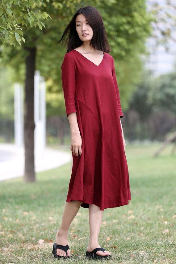 V-neck dress