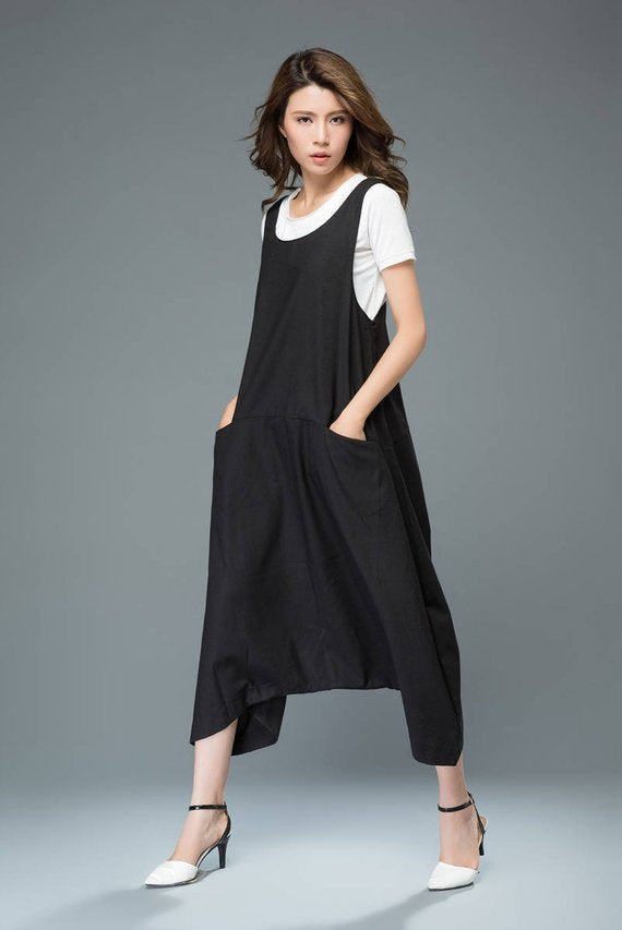 Black linen jumpsuit