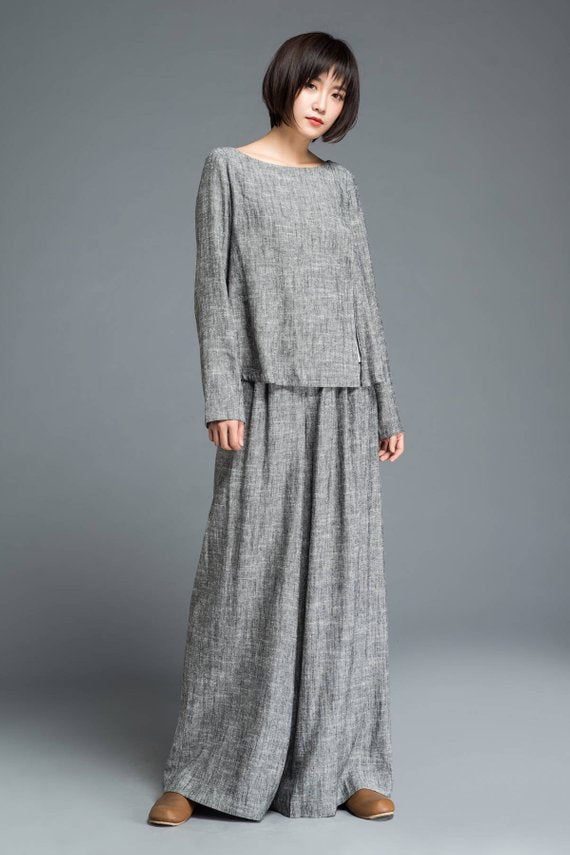 Grey linen pants
