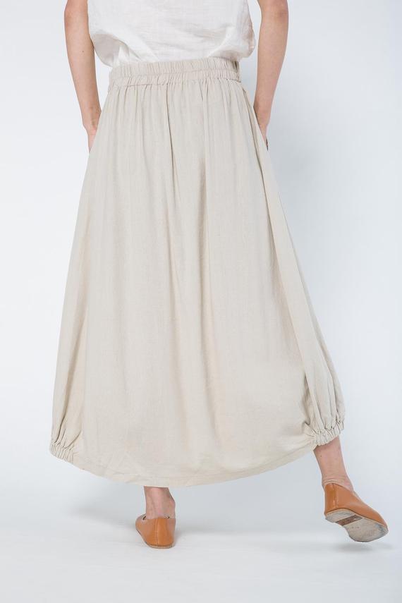long linen skirt