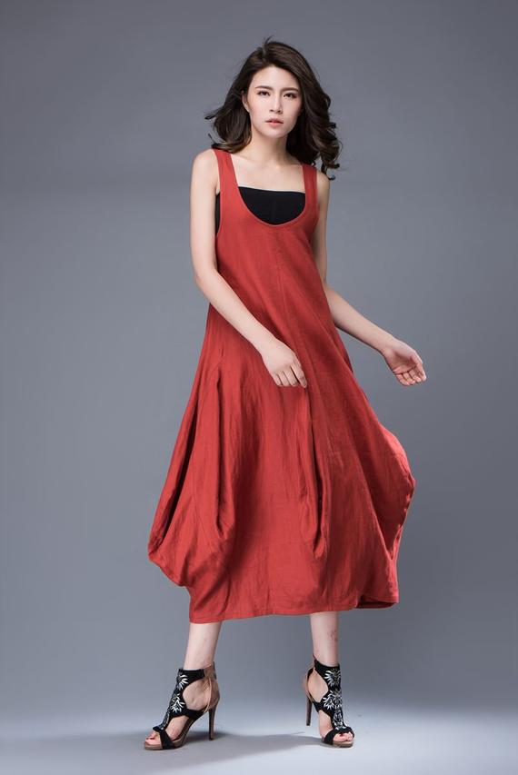women linen dress
