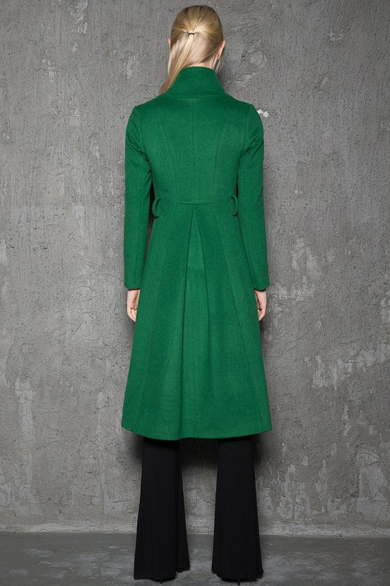Women Asymmetrical Elegant Wool Coat C713#