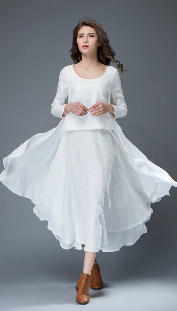 women linen dress