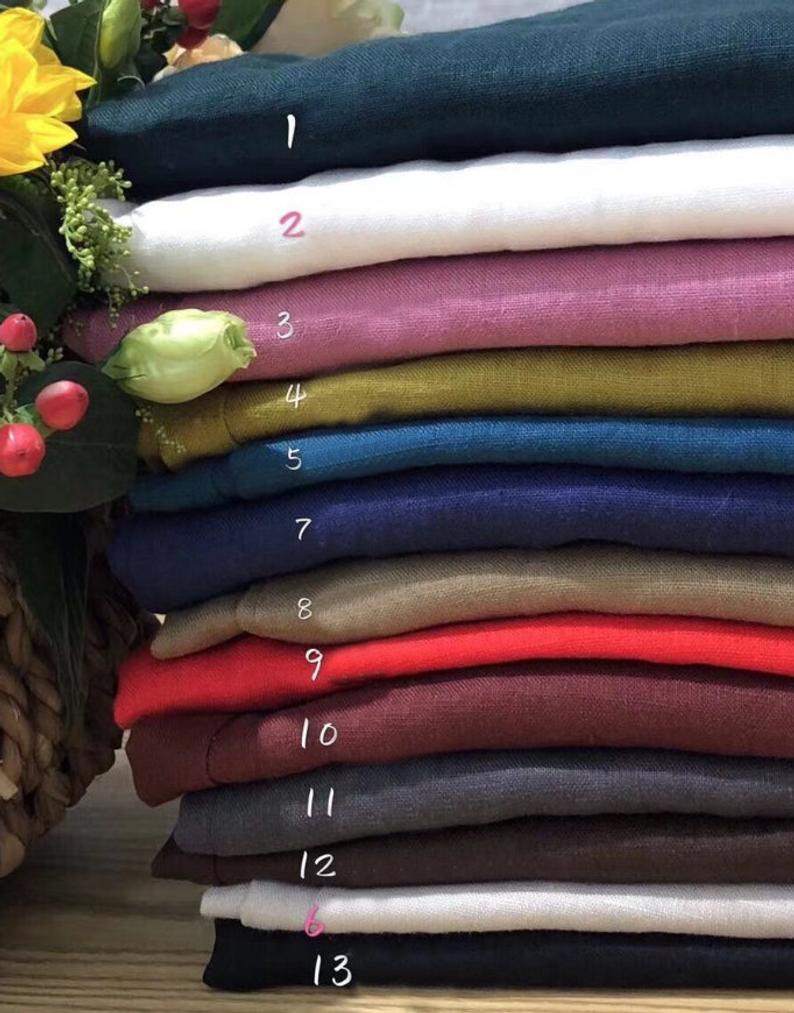 Blue Crop Wide Leg Elastic Waist Linen Pants C1948