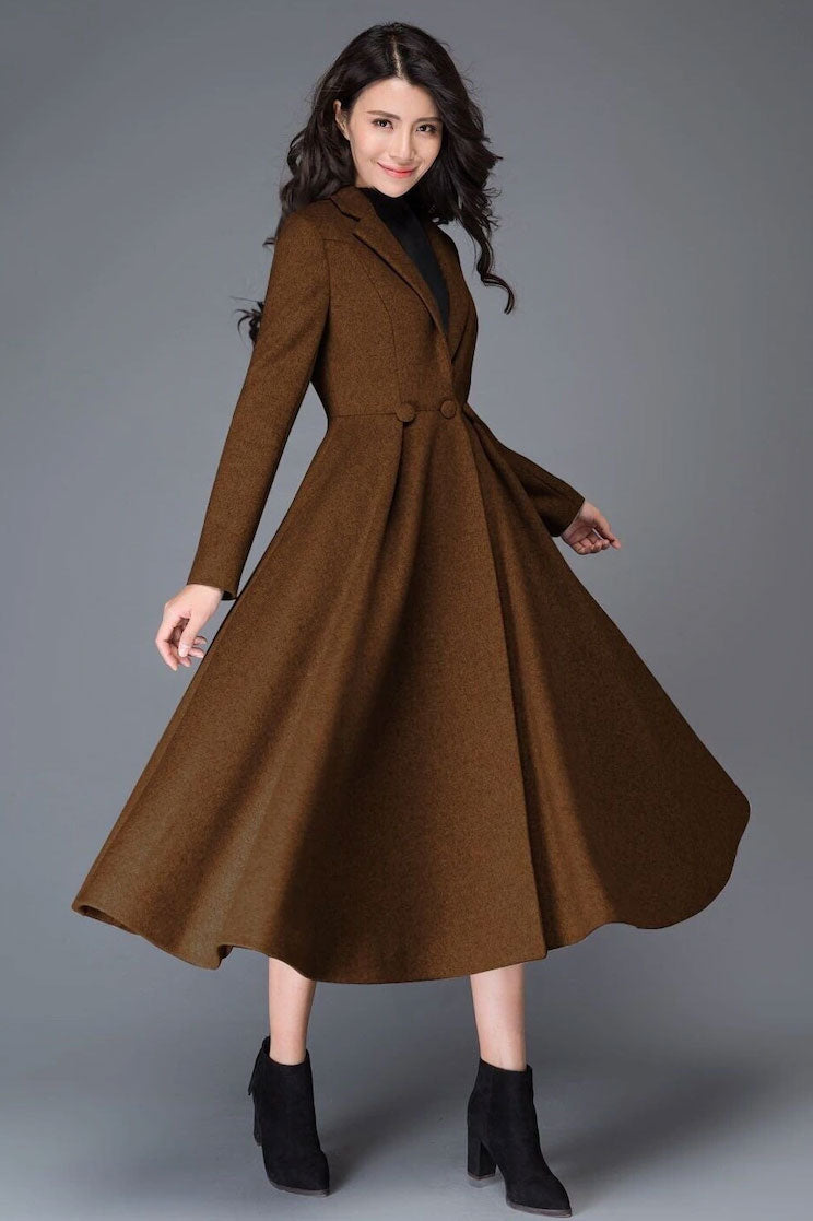 Winter Long Swing Wool Princess Coat C2600