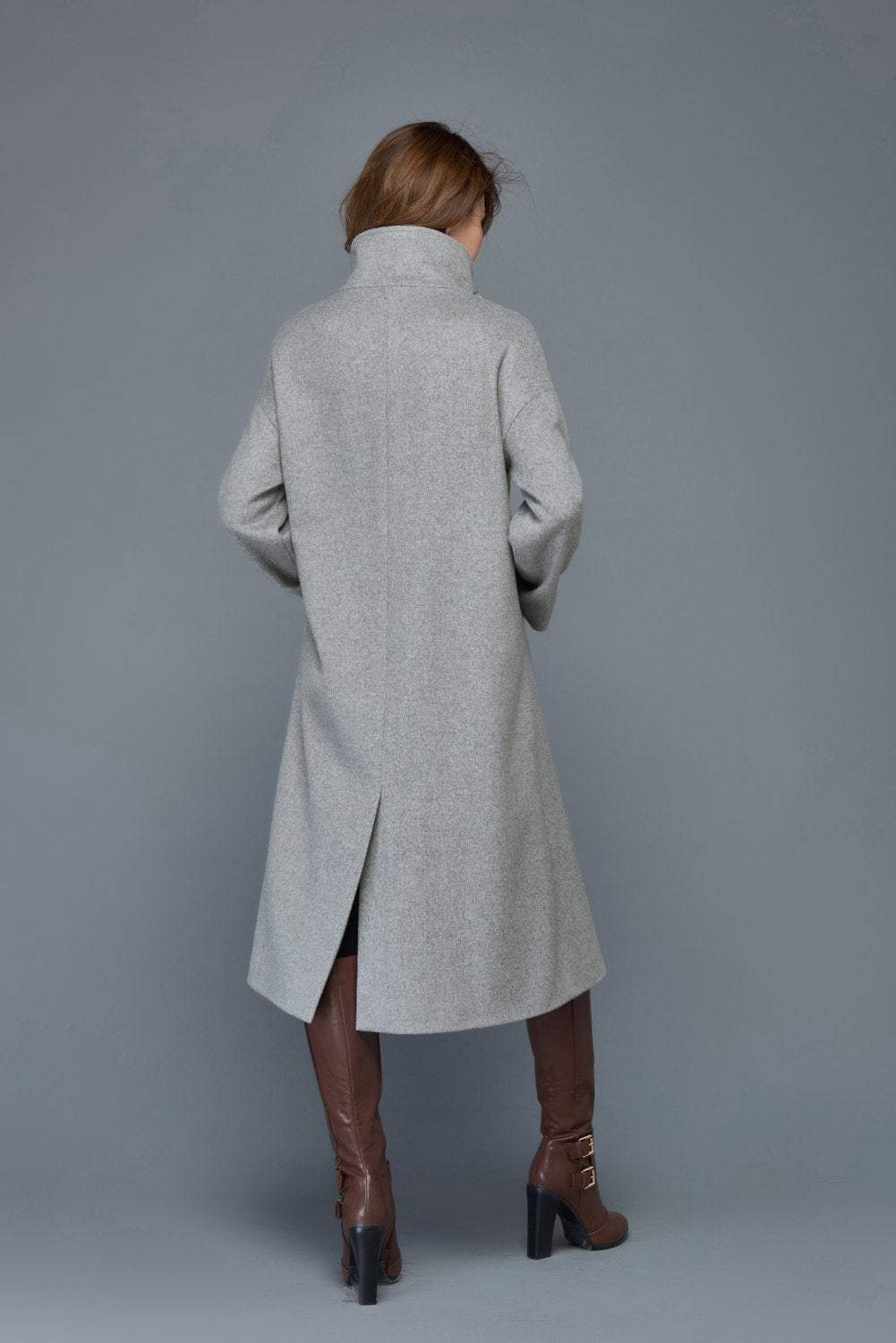 women's wool maxi coat C961
