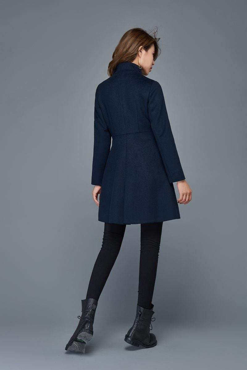 Wool coat, womens coats, winter coat, coats, jacket, blue jacket, midi coat, navy wool coat, vintage jacket, military coat C972