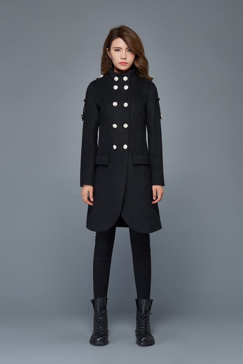 Double breasted military  wool  jacket C980
