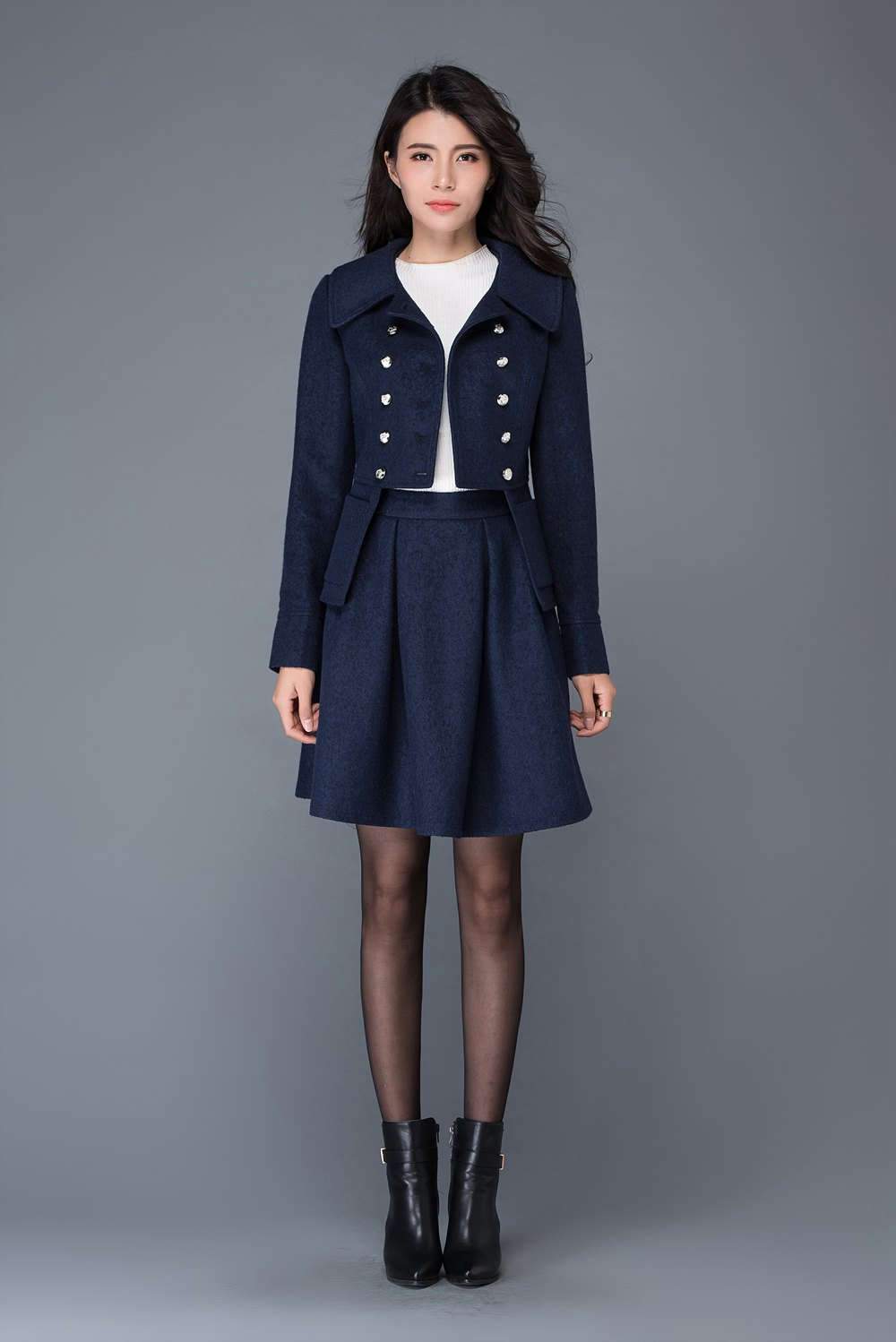 Short jacket, womens jackets, jacket, blue winter jacket, wool coat women, coat, womens short jacket, winter coat, blue coat women C1037