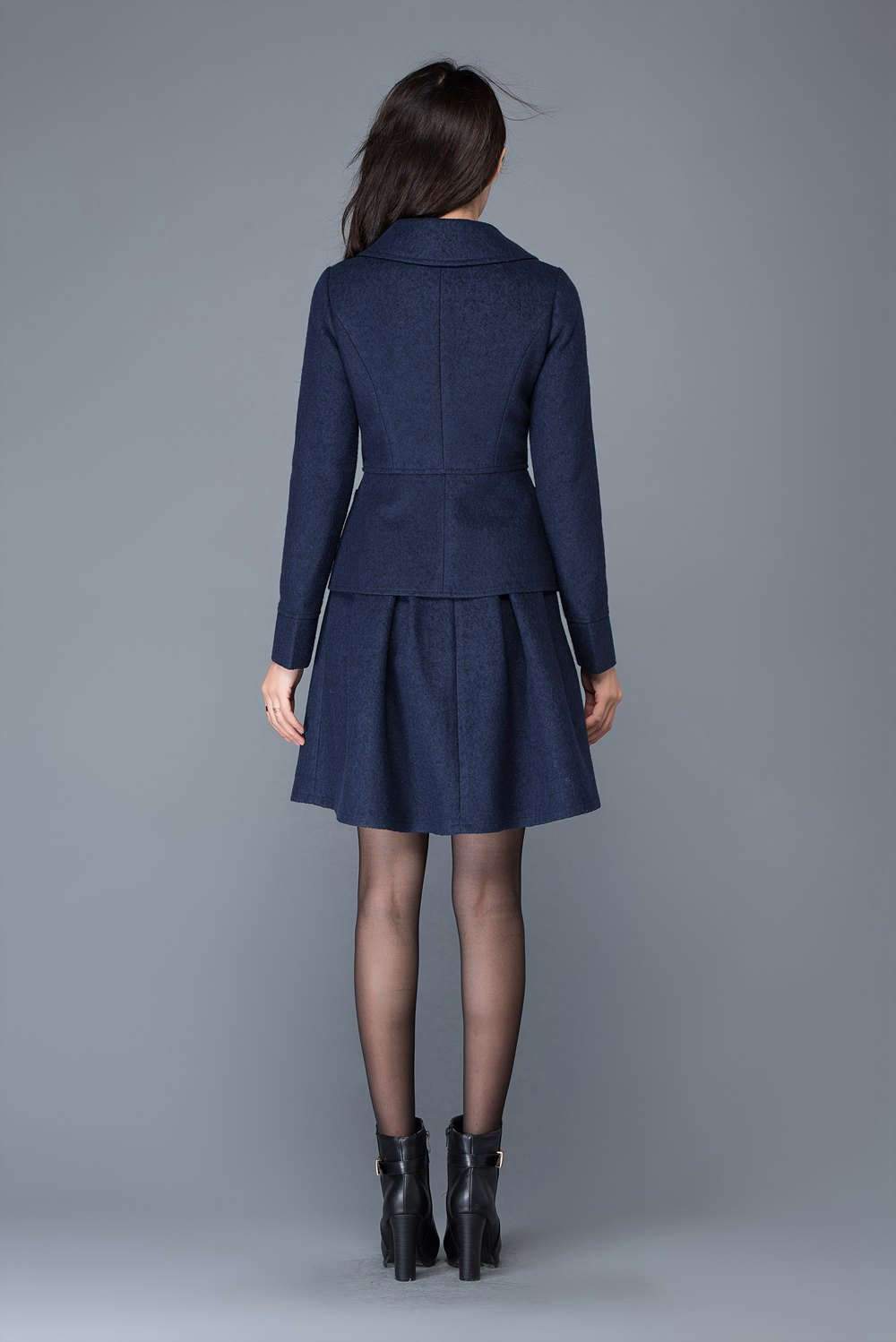 Short jacket, womens jackets, jacket, blue winter jacket, wool coat women, coat, womens short jacket, winter coat, blue coat women C1037