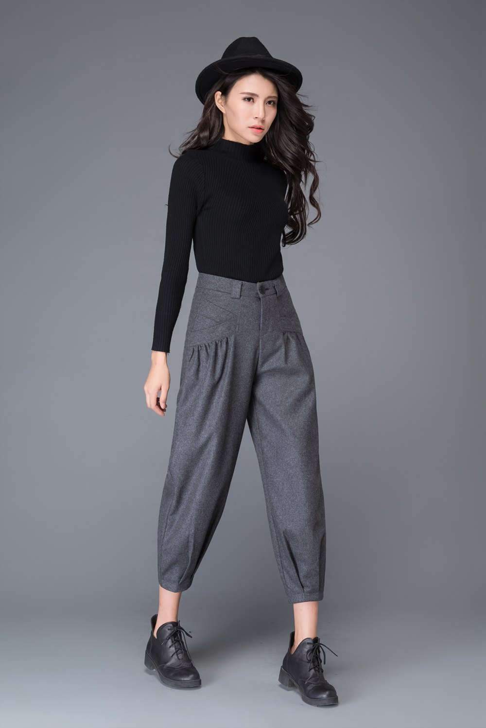 womens's long wool pants C999#