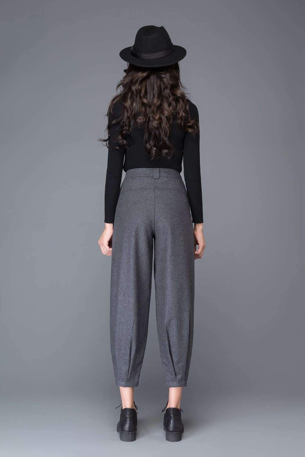 womens's long wool pants C999#