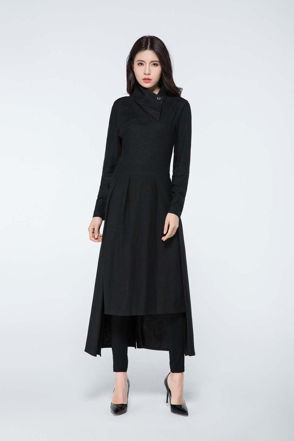 Linen dress, maxi dress, black dress, womens dresses, linen dress woman, black linen dress, long linen dress, linen dress maxi C1076