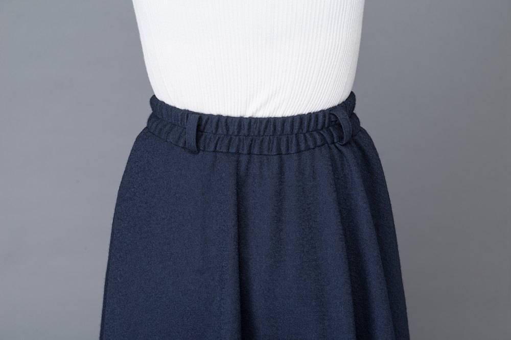 high waist A line wool maxi skirt C1006