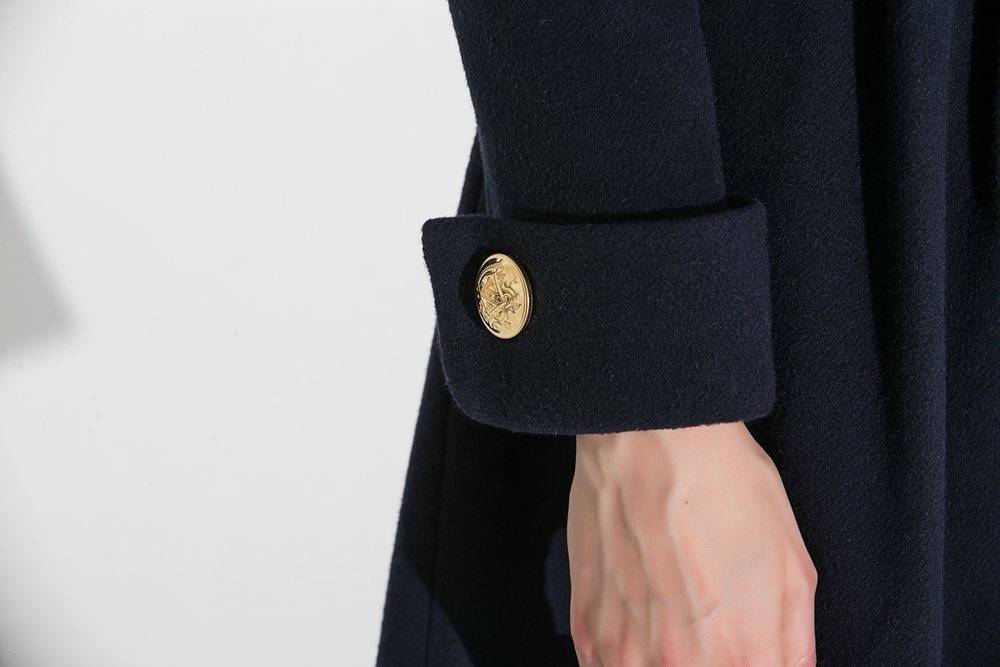 Blue wool coat, wool coat, Winter Coat, Hooded coat, womens coats, military Coat, coats, asymmetrical coat, long coat C684