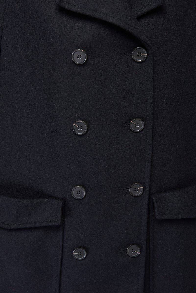 Womens black wool cape coat C975