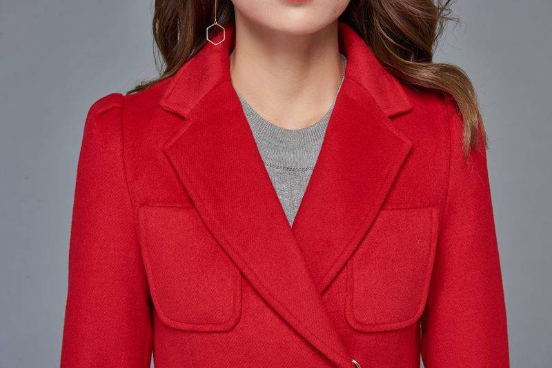 Red wool coat, winter coat, women's coats, warm coat, geometric coat, tailored coat, asymmetrical coat, women jackets, winter warm coat C979