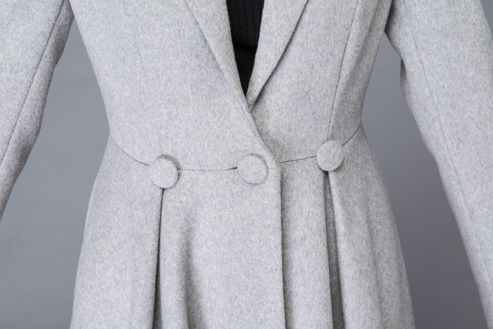 Vintage inspired long wool princess coat C4400