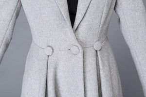 vintage inspired long wool princess coat C996