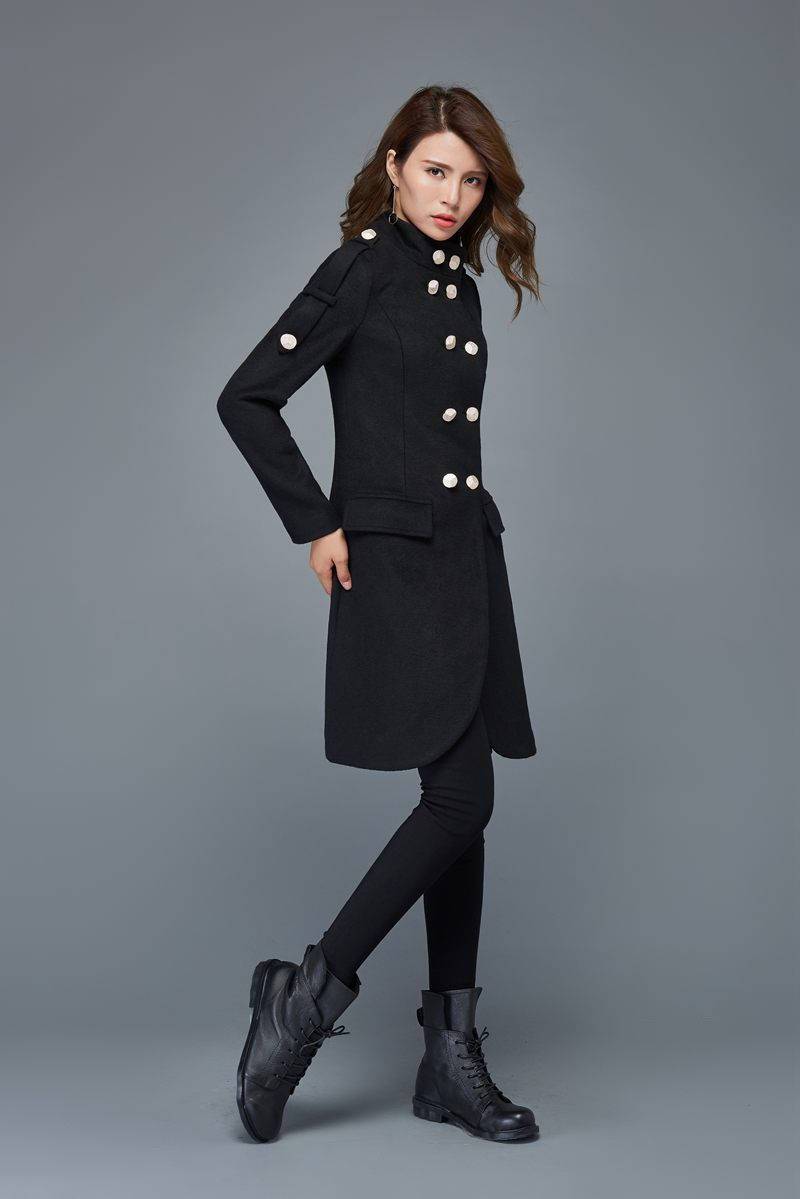 Double breasted military  wool  jacket C980