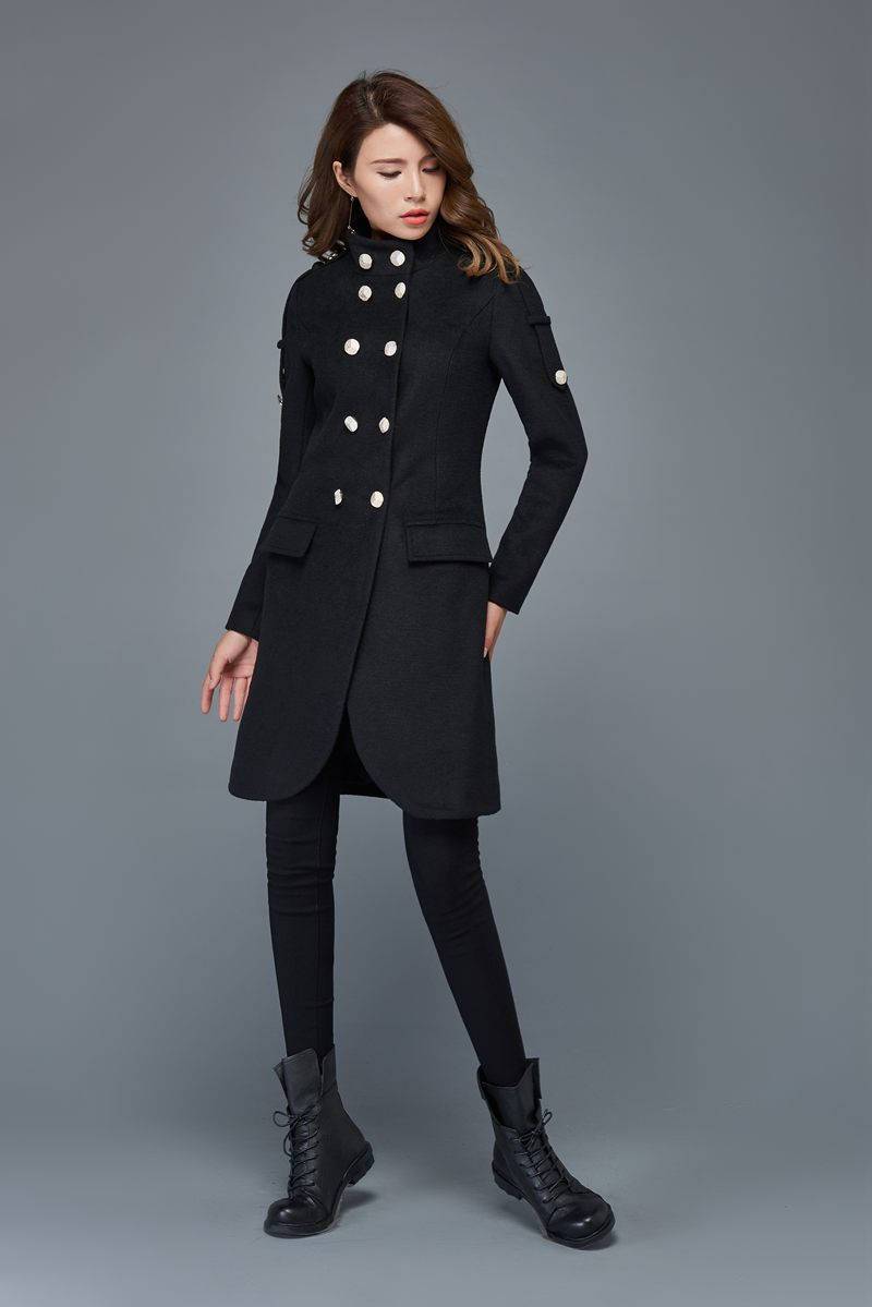 Double breasted military  wool  jacket C980