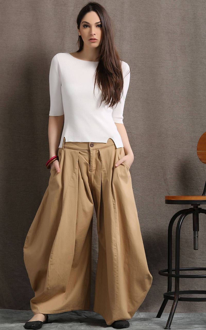 Brown pants, womens pants, summer trousers, casual pants, long pants, wide leg pants, fashion pants, loose trousers, womens trousers C412