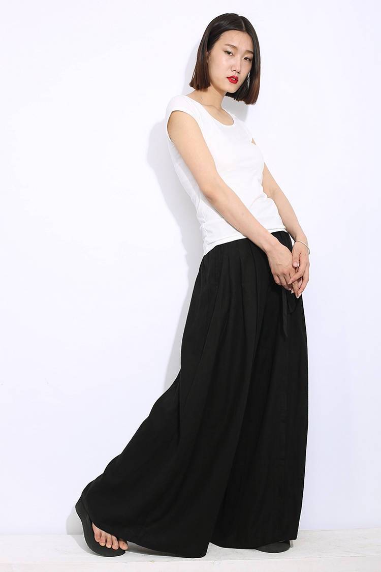 black pants, palazzo pants, linen pants, womens pants, wide legged pants, womens palazzo pants, maxi pants, black linen pants C312