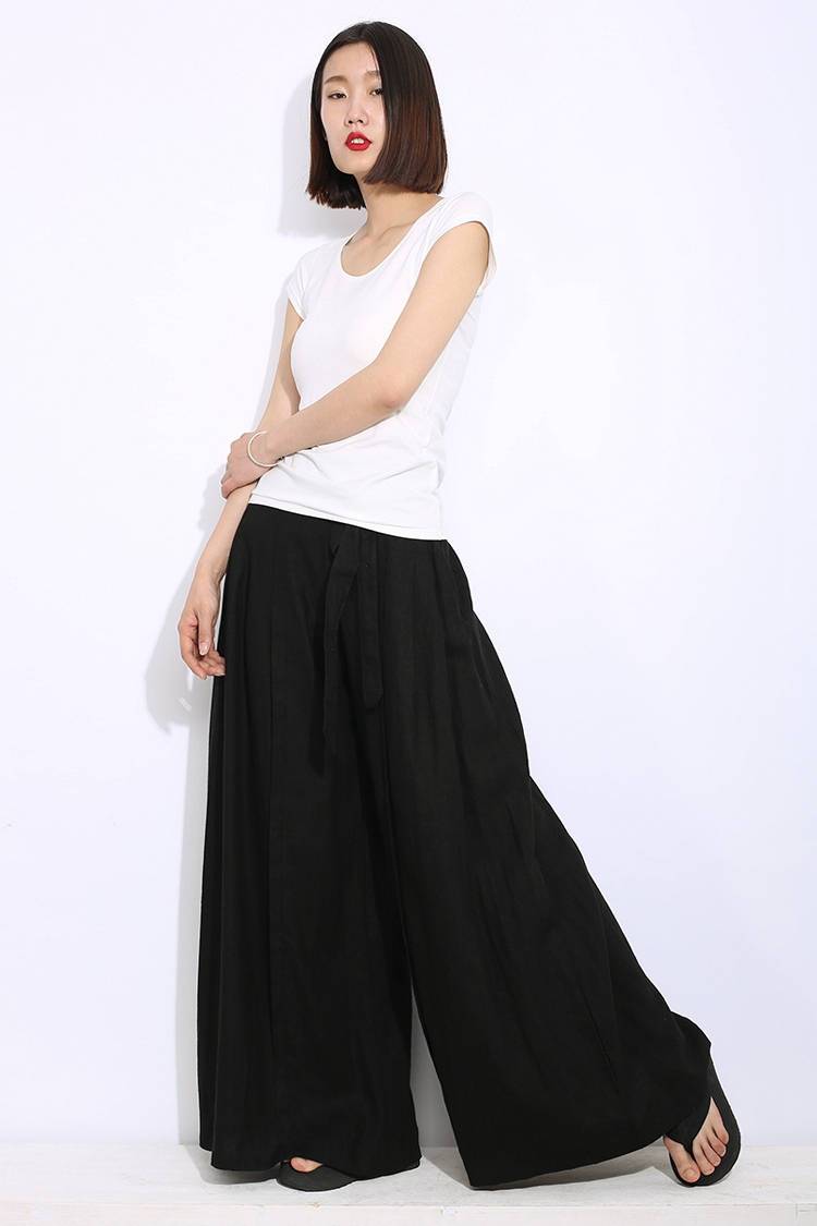 black pants, palazzo pants, linen pants, womens pants, wide legged pants, womens palazzo pants, maxi pants, black linen pants C312