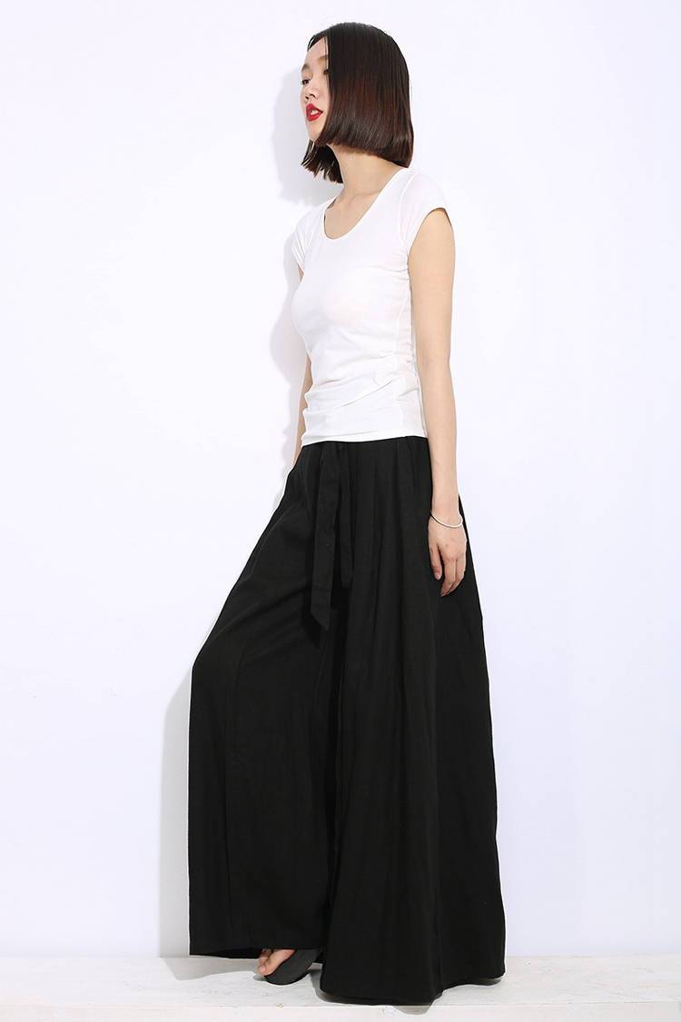 black pants, palazzo pants, linen pants, womens pants, wide legged pants, womens palazzo pants, maxi pants, black linen pants C312