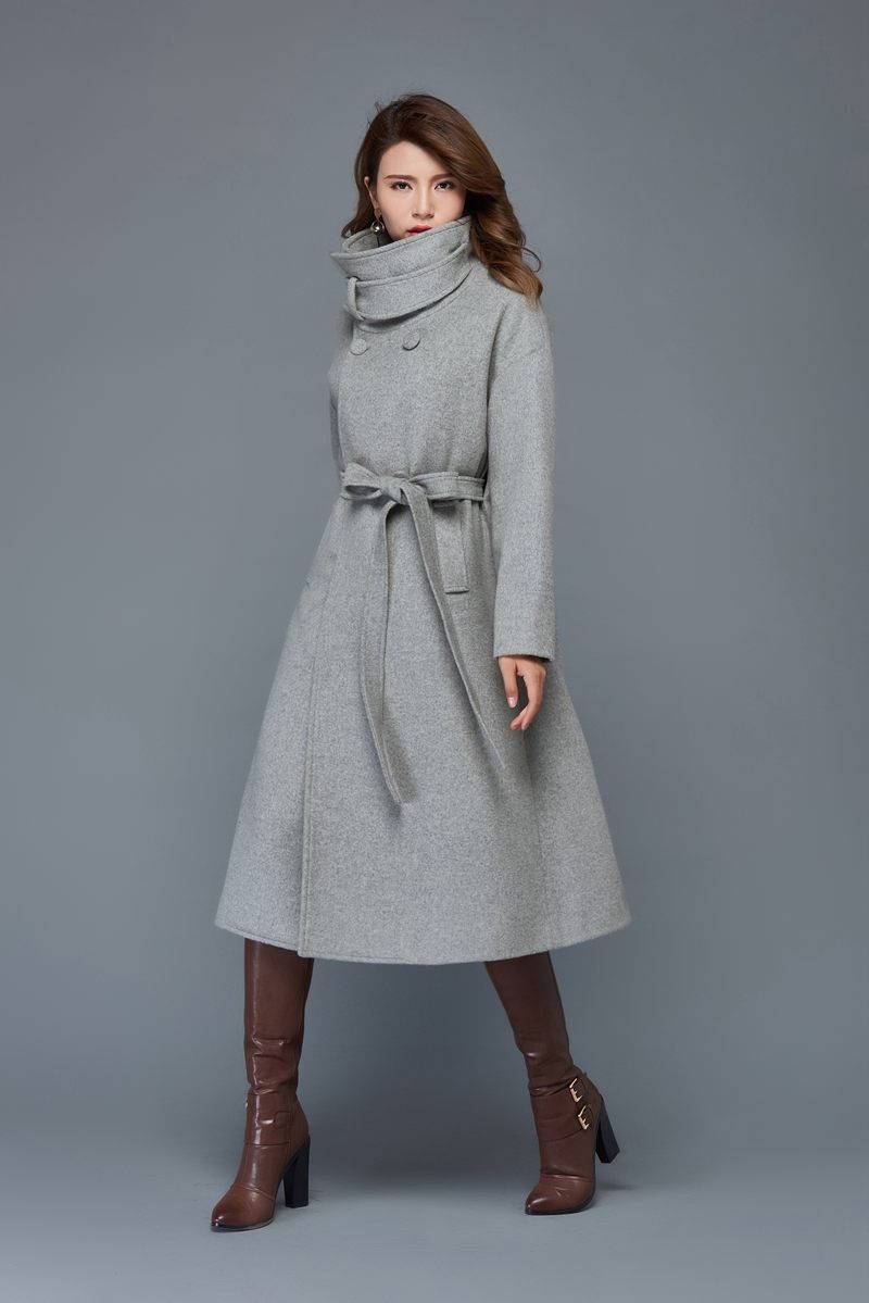 women's wool maxi coat C961