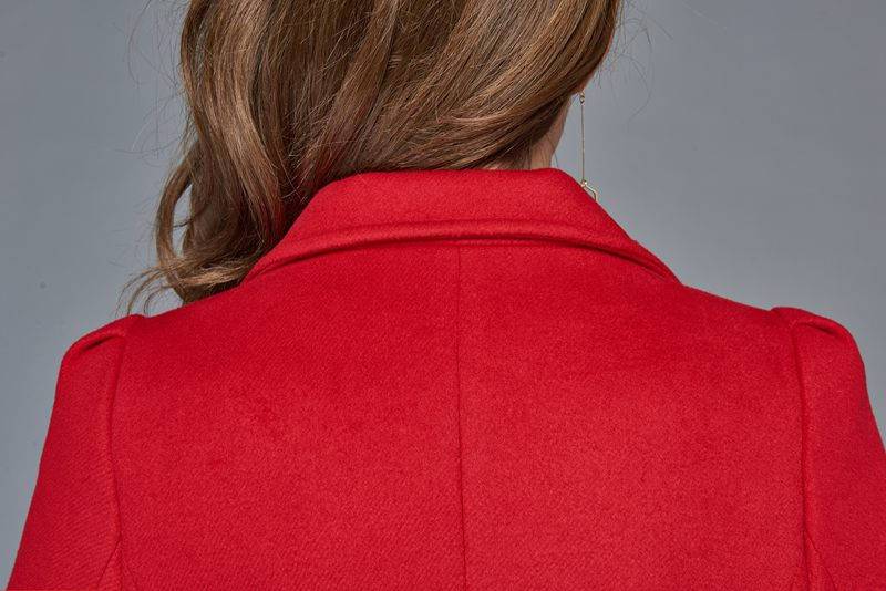 Red wool coat, winter coat, women's coats, warm coat, geometric coat, tailored coat, asymmetrical coat, women jackets, winter warm coat C979